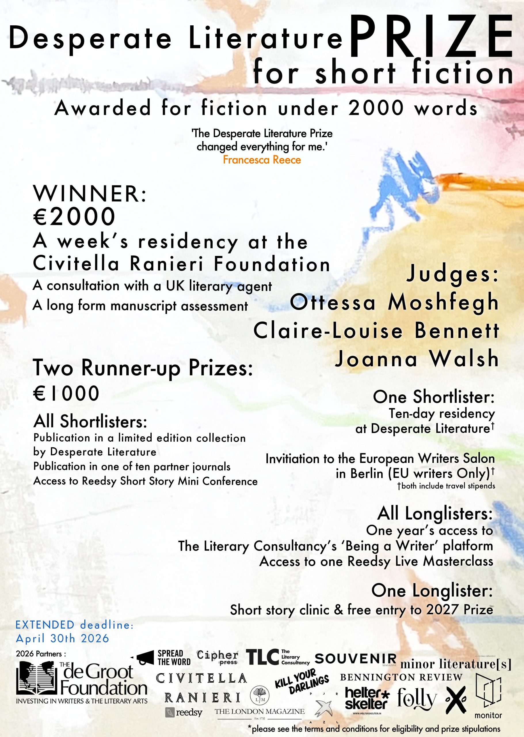 extended deadline no qr 2026 poster Desperate Literature Short Fiction Prize POSTER copy 2